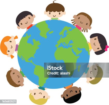 istock Happy smiling multicultural kids around the world 165683521