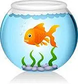 Vector illustration of Goldfish in fishbowl
