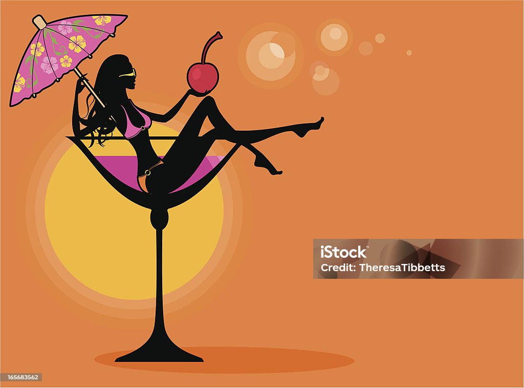 Cocktail Tropical fille - clipart vectoriel de Alcool libre de droits
