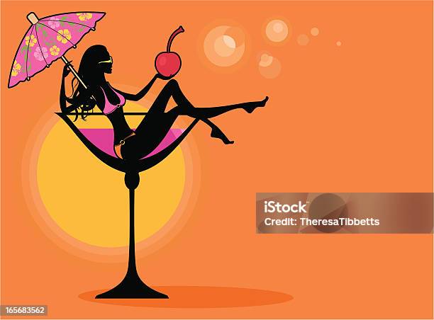 Тропический Коктейль — стоковая векторная графика и другие изображения на тему Алкоголь - напиток - Алкоголь - напиток, Коктейльный зонтик, Бикини