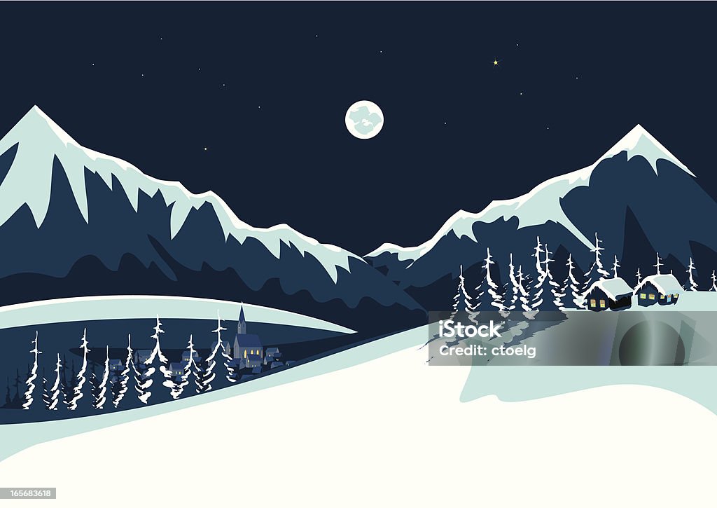 Śnieg i góry - Grafika wektorowa royalty-free (Alpy)