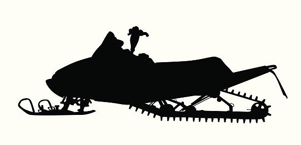 ilustraciones, imágenes clip art, dibujos animados e iconos de stock de snowvehicle - snowmobiling silhouette vector sport