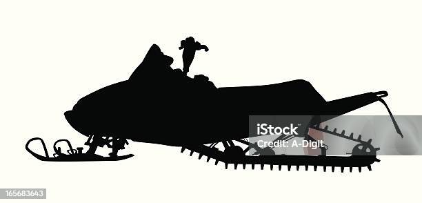 Snow Vehicle Vector Silhouette Stock Illustration - Download Image Now - Snowmobiling, Black Color, Digitally Generated Image