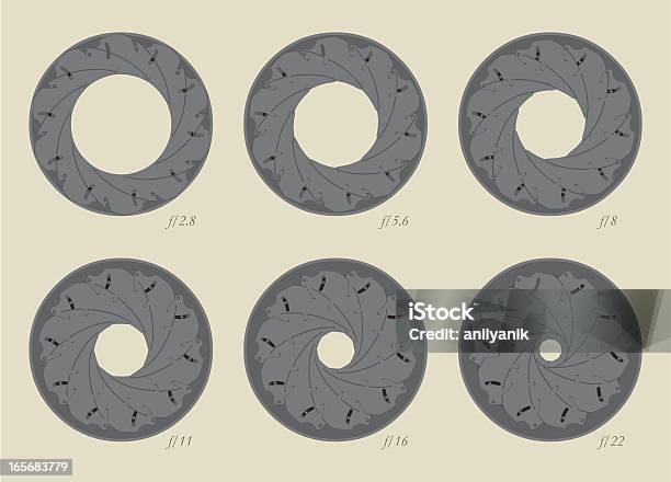F Остановки — стоковая векторная графика и другие изображения на тему Диафрагма - относительное отверстие объектива - Диафрагма - относительное отверстие объектива, Фотоаппарат, Буква F