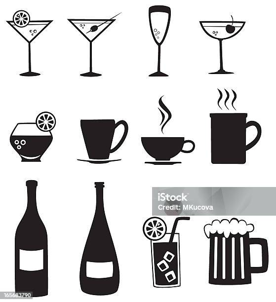 Напитки — стоковая векторная графика и другие изображения на тему Алкоголь - напиток - Алкоголь - напиток, Без людей, Белый фон