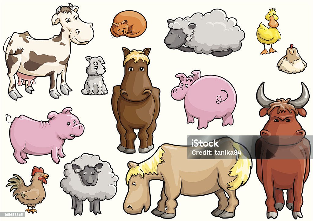 Zwierzęta hodowlane - Grafika wektorowa royalty-free (Owca)
