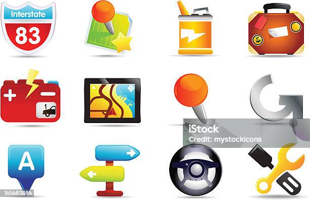 Universal Icons Travel Amp Gps Stock Illustration - Download Image Now - Arrow Symbol, Battery, Car