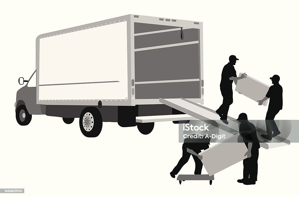 MovingAway - 引越しトラックのロイヤリティフリーベクトルアート