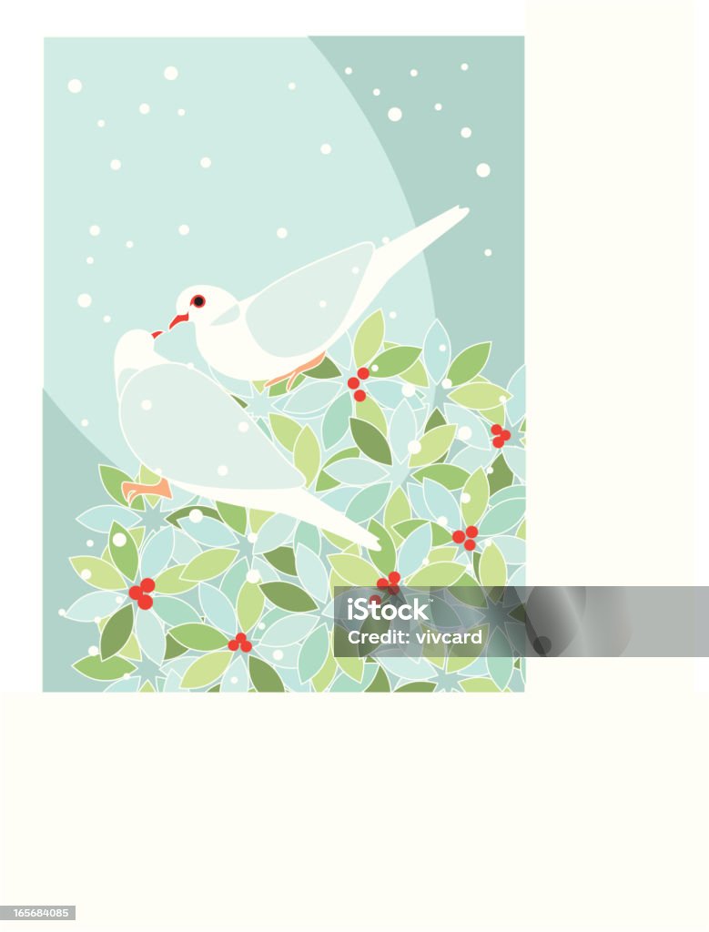 Dwa Turtle Doves - Grafika wektorowa royalty-free (The Twelve Days Of Christmas - angielska koleda)