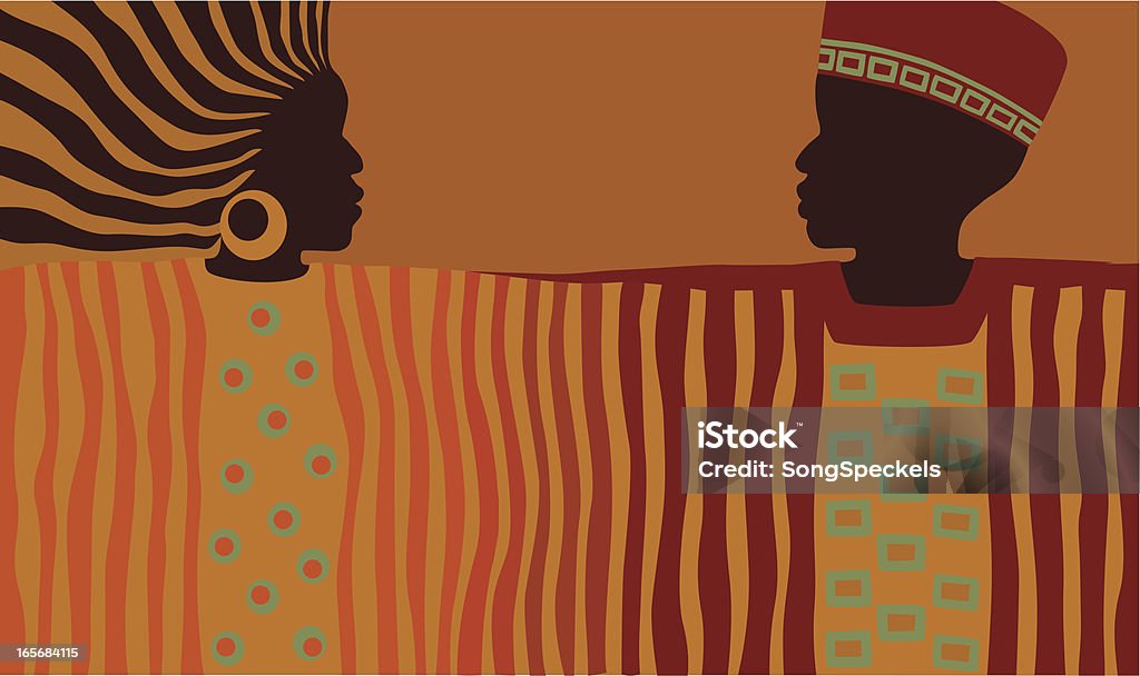 Uomo e donna africana - arte vettoriale royalty-free di Cultura africana