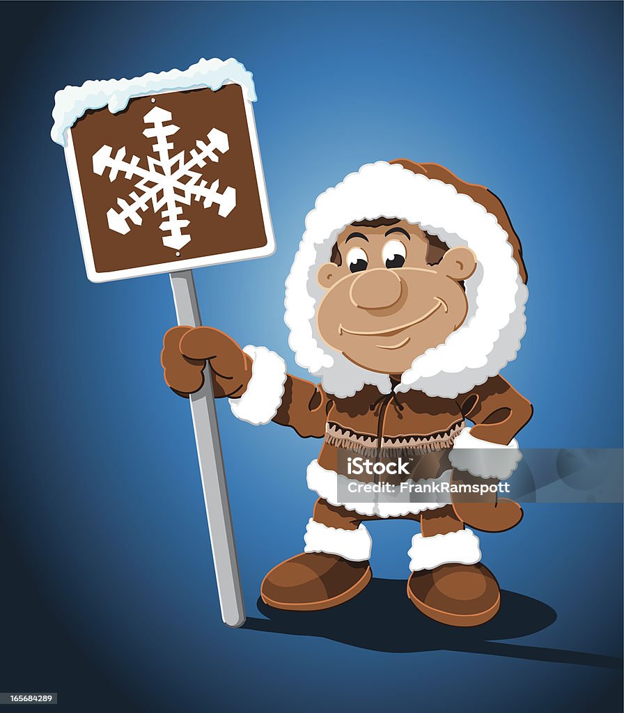Homem de inverno-esquimó - Royalty-free Casaco de Pele arte vetorial
