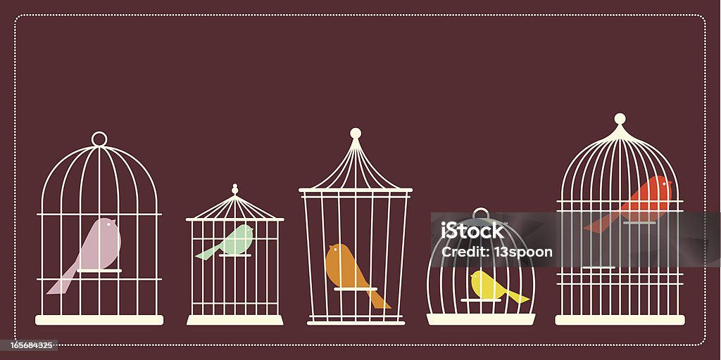 Simple – Cages à oiseaux - clipart vectoriel de Cage à oiseaux libre de droits