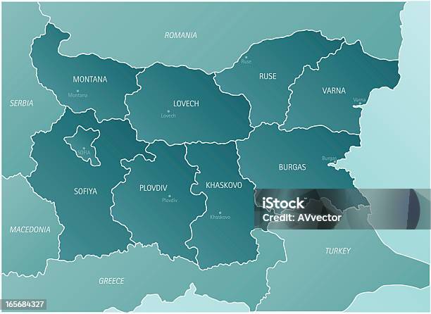 Bulgaria - Immagini vettoriali stock e altre immagini di Balcani - Balcani, Bulgaria, Carta geografica