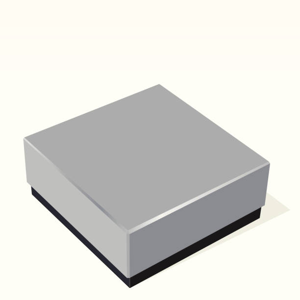 Blank silver box vector art illustration