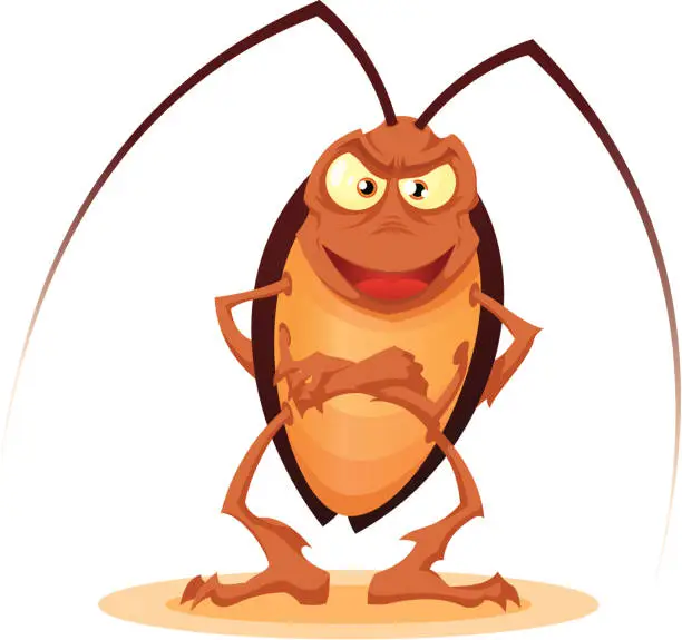 Vector illustration of Smiling cockroach