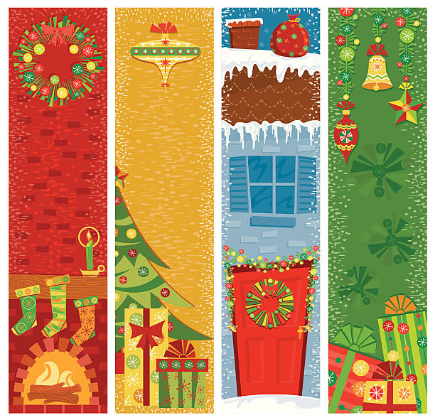 クリスマスバナー - christmas christmas tree flower frame点のイラスト素材／クリップアート素材／マンガ素材／アイコン素材