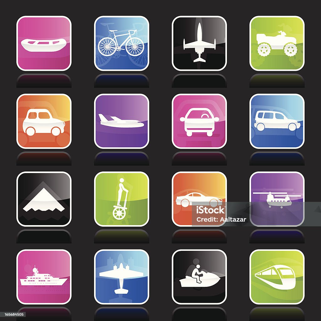 Ubergloss iconos de transporte - arte vectorial de 4x4 libre de derechos