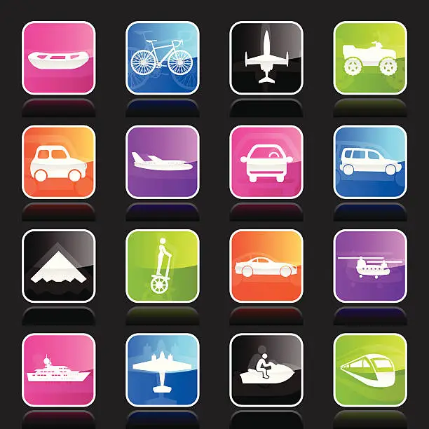 Vector illustration of Ubergloss Icons -  Transportation