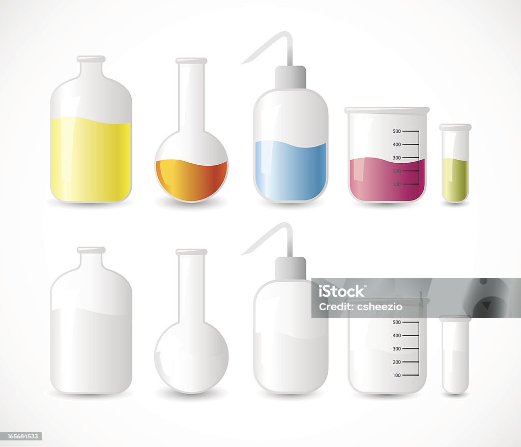 Icono de matraces de química - arte vectorial de Asistencia sanitaria y medicina libre de derechos