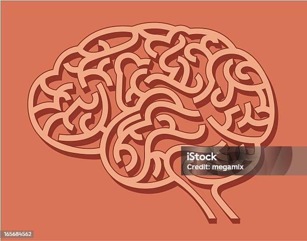 뇌 롤모델로서 미로 뇌에 대한 스톡 벡터 아트 및 기타 이미지 - 뇌, 만화, 벡터