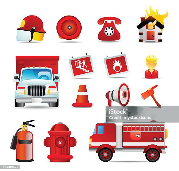 Universal Icons Fire Fighter Stock Illustration - Download Image Now - Fire Engine, Firefighter, Accidents and Disasters