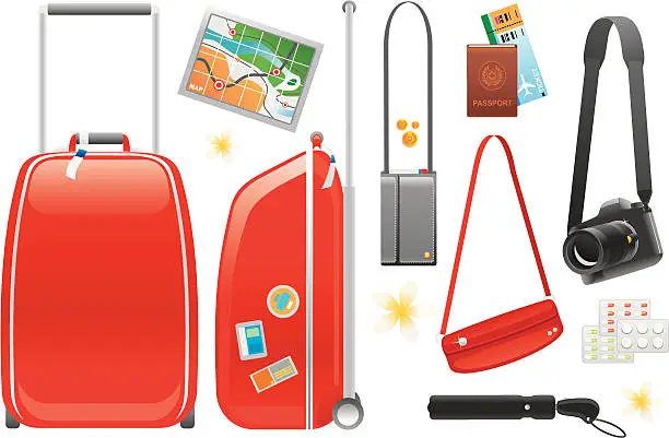 Vector illustration of Travel accessories