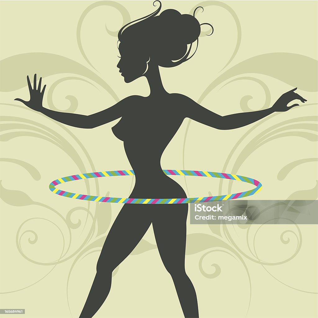 Danza Hula hoop. - arte vettoriale royalty-free di Adulto