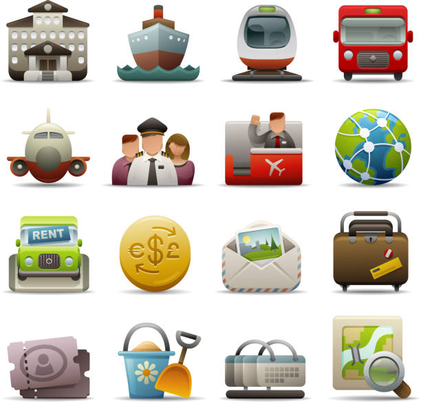 Deluxe Icons - Travel vector art illustration