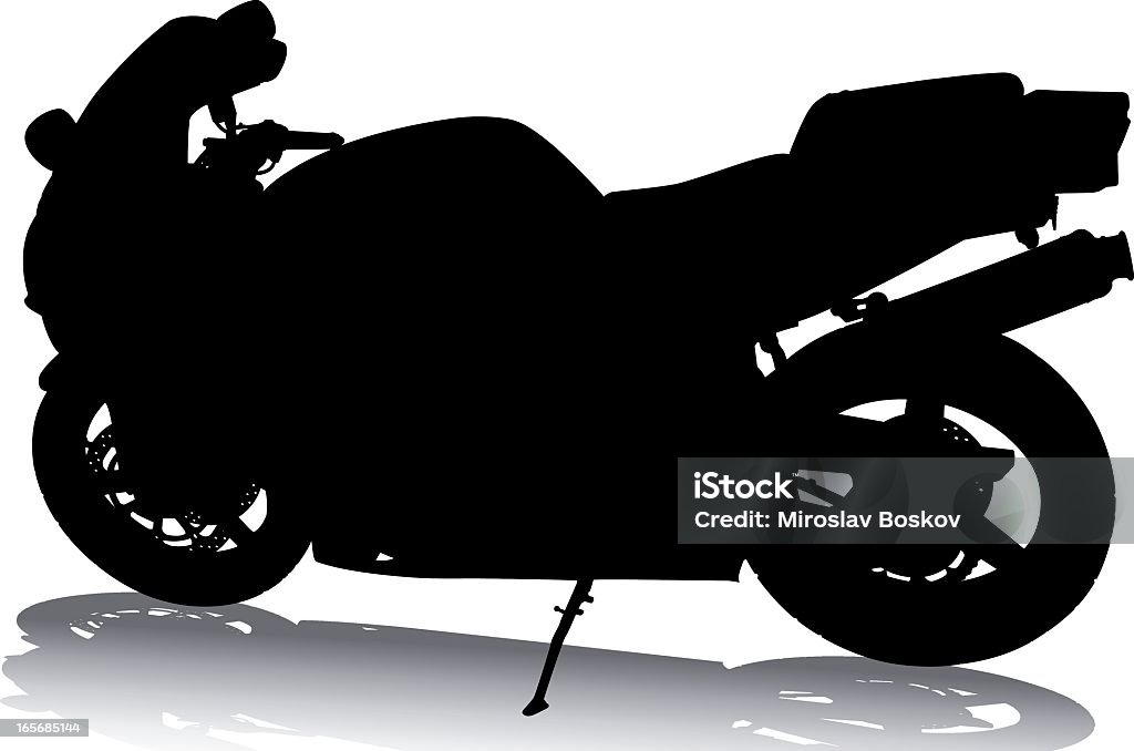 Silhouette de motard - clipart vectoriel de Faire la course libre de droits