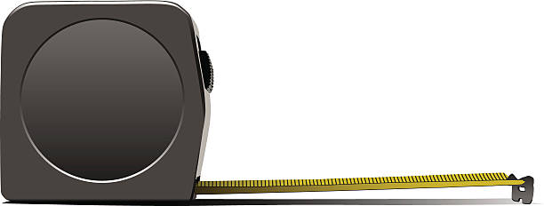 Simple vector image of a tape measure on a white background vector art illustration