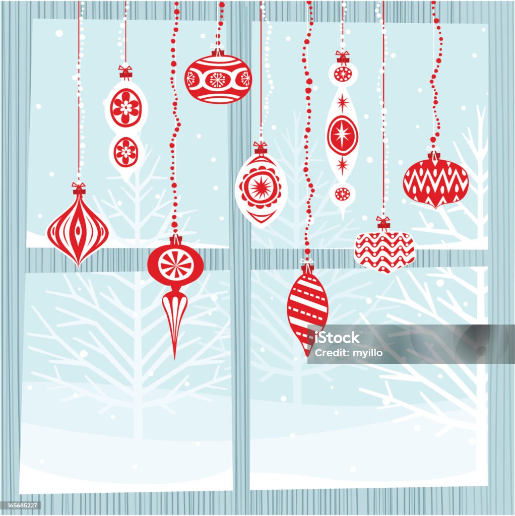 xmas bulbs on window Xmas decoration. Please see some similar pictures in my lightboxs: Christmas stock vector