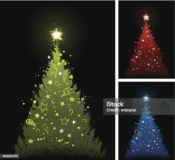 Árvores De Natal - Arte vetorial de stock e mais imagens de Azul - Azul, Comemoração - Conceito, Comemoração - Evento