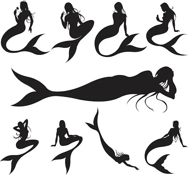 Vector illustration of Mermaids