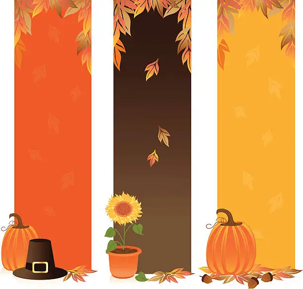 Vector illustration of Autumn Banners