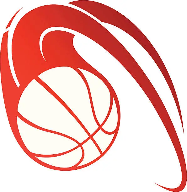 Vector illustration of Flaming basketball