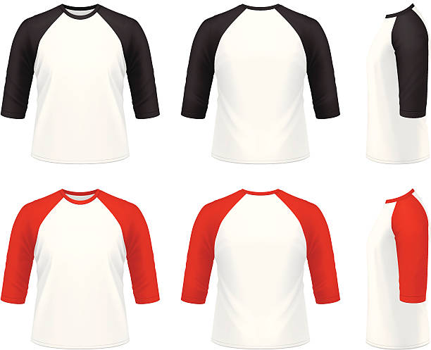남서용 3/4 슬리브 래글런 티셔츠 - shirt cotton textile contemporary stock illustrations