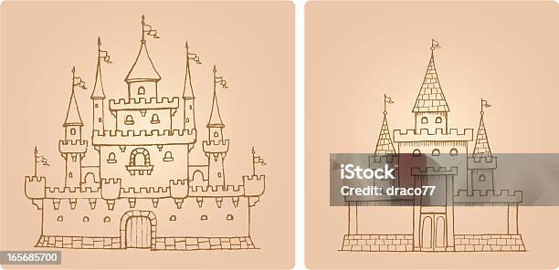 Замок Набор — стоковая векторная графика и другие изображения на тему Замок - строение - Замок - строение, Без людей, Векторная графика