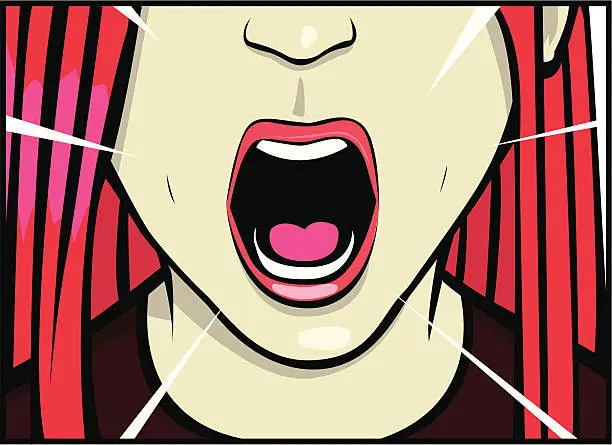 Vector illustration of Shouting Loudly