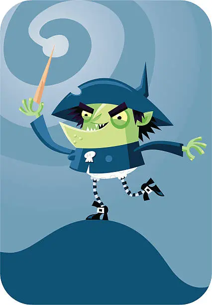 Vector illustration of Halloween Witch