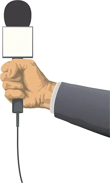 Vector illustration of Microphone in hand