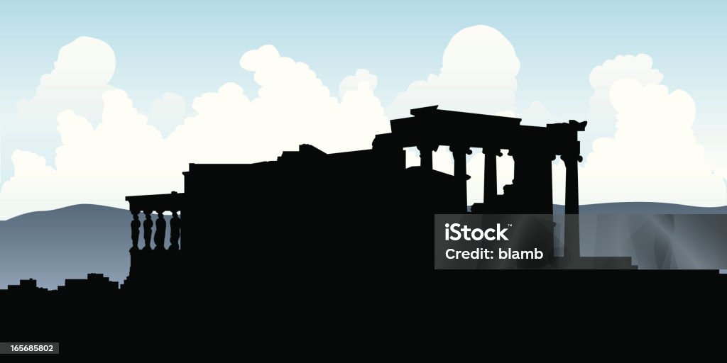 Silhouette Erehtejon - arte vettoriale royalty-free di Grecia - Stato