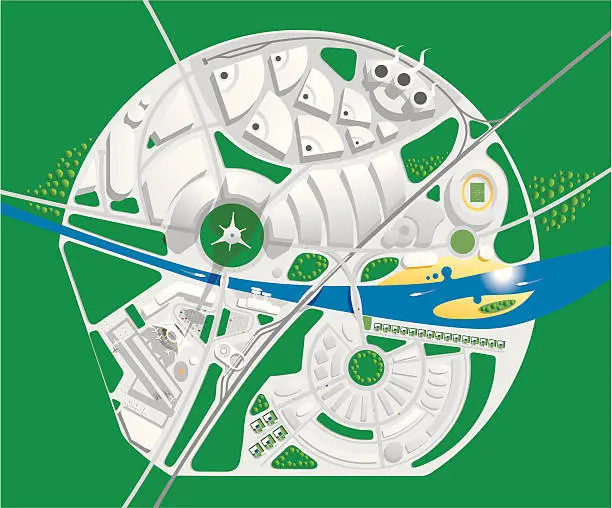 Vector illustration of Modern city map