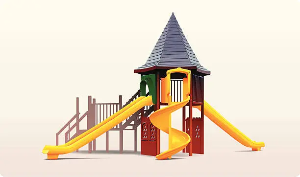 Vector illustration of Slides in a park