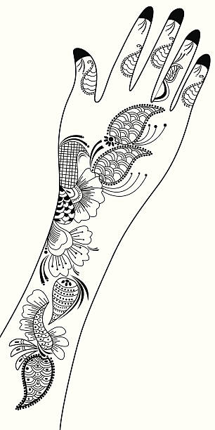 mehandi デザインにしております。 - hinduism henna tattoo tattoo human hand点のイラスト素材／クリップアート素材／マンガ素材／アイコン素材