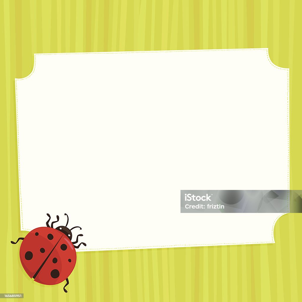 Ladybug Green colored background with ladybug. Animal stock vector