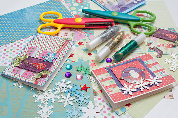 scrapbooking di natale - card making foto e immagini stock