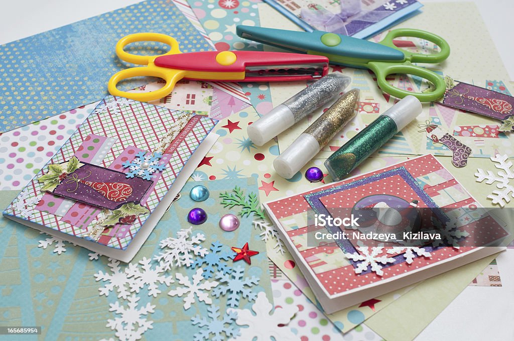 Рождество scrapbooking - Стоковые фото Поздравительная открытка роялти-фри