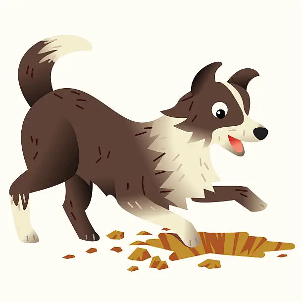 Vector illustration of Digging Dog