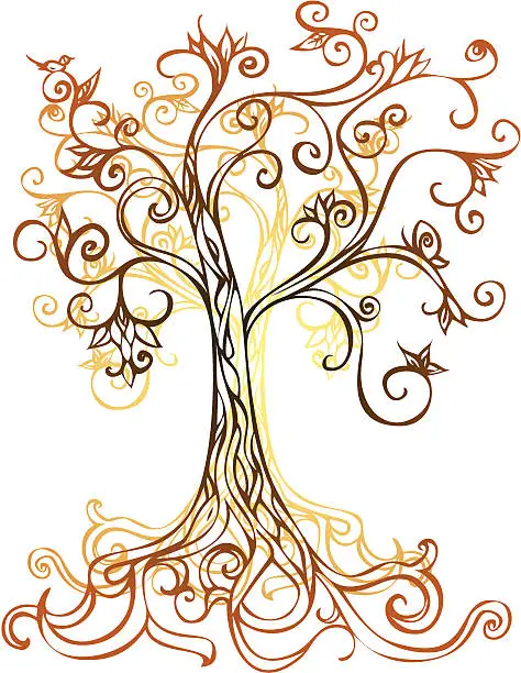 Vector illustration of ornamental tree