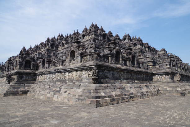 보로부두르 사원 인도네시아 - borobudur ruins 뉴스 사진 이미지